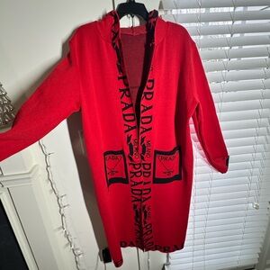 Red Women's Long Sweater, No Brand